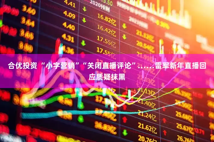 合优投资 “小字营销”“关闭直播评论”……雷军新年直播回应质疑抹黑